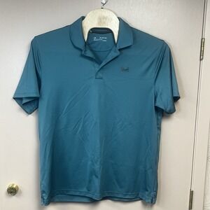 Under‎ Armour Golf Polo Shirt Mens Size 2XL HeatGear Performance Aqua Blue